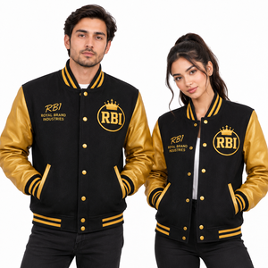Blouson universitaire réversible en laine de baseball personnalisé, style Letterman, respirant, avec logo brodé fini, qualité supérieure - Product Image 1