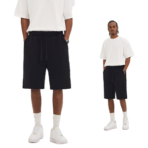 Pantalones Cortos Deportivos Cómodos de Algodón de 380 g con Cordón Ajustable para Hombre y Mujer - Product Image 4