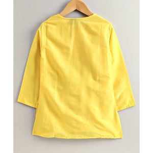 Men's Shirt Set Yellow Printed Kurta <b>Pyjama</b> with Full Sleeves Jacket Solid Polyester - Product Image 5
