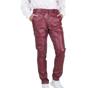 Diseña tu propio logotipo, pantalones de cuero para hombre, cómodos, duraderos, elegantes, de cuero genuino suave, diseño clásico para uso casual. - Product Image 6