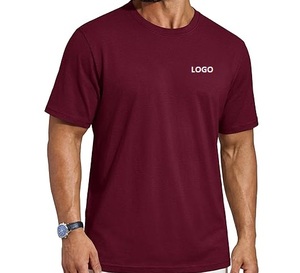 T-shirt pour homme 100% coton, col rond, manches courtes, coupe athlétique, logo personnalisé, streetwear décontracté - Product Image 1