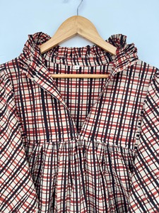 Chemisier à carreaux 100 % coton pour femme, haut à manches longues en gingham, décontracté, style bohème, ample, léger, pour l'été - Product Image 4