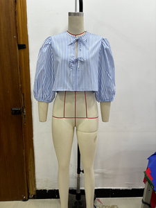 Camisa Informal de Botones para Mujer, Blusa Suave y Transpirable de Mezcla de Algodón, Fabricante OEM de Marca Privada Personalizada - Product Image 6