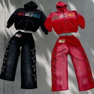 Conjunto de chándal personalizado para hombre a precio de fábrica, sudadera con capucha y pantalones de algodón, ropa deportiva, servicio OEM - Product Image 2