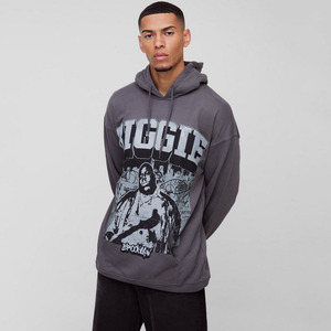 Vente en gros de sweat-shirts à capuche pour hommes en molleton avec impression numérique sous licence Biggie, coupe ample personnalisée, 100% coton, nouveau design - Product Image 1