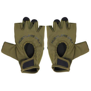 Hustlers Only Half Finger Gym <b>Gloves</b> Mesh Palm <b>Weight</b> Lifting Unisex Green - Product Image 2