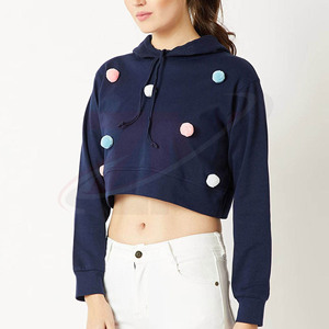 Haut court à capuche imprimé coupe ajustée avec ourlet élastique, pull décontracté tendance, respirant, nouveautés, marque personnalisée pour femme - Product Image 2