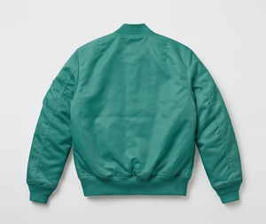 Chaqueta Bomber Verde para Hombre, Color Sólido, Cierre de Cremallera, Cuello Alto, Ropa Exterior Informal, Material de Poliéster Resistente al Viento, para Otoño - Product Image 2
