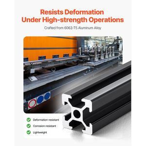 10 Pezzi Profilo in Alluminio Estruso T5 ad Alta Resistenza 2020, 1000mm (39,4 pollici), Standard Europeo, Binario Lineare Anodizzato di Alta Qualità - Product Image 3