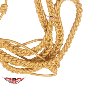 Gold Aiguillette Shoulder <b>Cord</b> Twisted Aiguillette with Metallic Golden Tip - Product Image 4