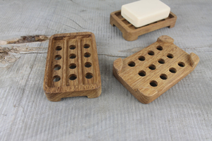 Porte-savon en bois massif écologique de qualité supérieure |   Porte-savon de salle de bain classique, base antidérapante, rainures de drainage, haute qualité - Product Image 5