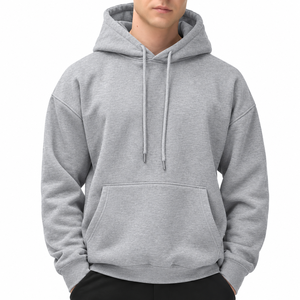 Sweat-shirts d'hiver décontractés en coton tricoté à capuche pour hommes, avec logo personnalisé sur le devant, poche, écologiques, anti-plis, service OEM, vente en gros - Product Image 1