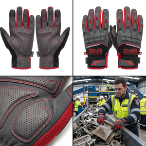 Guantes Mecánicos de Cuero Sintético Premium con Protección de Nudillos Anti-Impacto TPR y Palma Acolchada para Seguridad Automotriz - Product Image 4