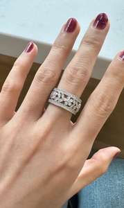 Anillo de Moissanita de Corte Redondo Estilo Antiguo con Diseño Floral, Plata 925 Original, Regalo Ideal para Aniversario, Fiesta u Ocasión Especial para Ella - Product Image 5