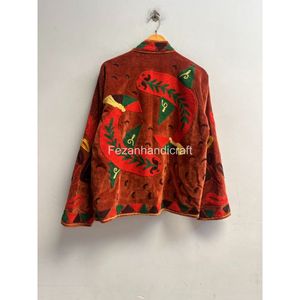 Brown <b>Velvet</b> <b>Jacket</b> Handmade Short Suzani <b>Jacket</b> Uzbek Embroidery <b>Jacket</b> With Inside Cotton Lining - Product Image 5