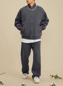 Sweat à capuche en coton French Terry épais avec finition délavée effet soleil, fabrication sur mesure, qualité supérieure, hiver, homme - Product Image 3