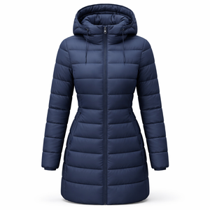 Abrigo Acolchado Negro Personalizado para Mujer - Suministro Directo de Fábrica, Venta al por Mayor OEM, Chaquetas Acolchadas Personalizadas para Mujer, Pedidos al por Mayor - Product Image 1