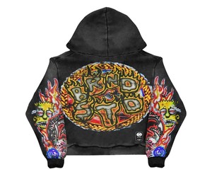 Sudadera con capucha gruesa con cremallera y gráfico personalizado TAHAD Streetwear 2026 para hombre, de algodón de alta calidad, lavado ácido, con pedrería, unisex - Product Image 6