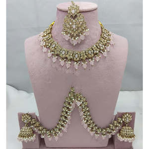 Jewelemarket Designer <b>Crystal</b> Stone and Pearl Beads Necklace <b>Set</b> Fashion Jewelry 10575553DBL - Product Image 3