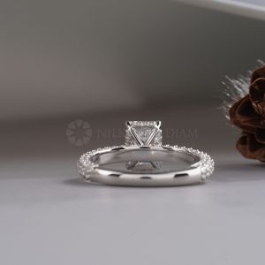 Trendy Design White Gold Pave <b>Ring</b> Baguette Cut Lab Created <b>Diamond</b> <b>Ring</b> with IGI Certified with VVS Clarity for Women for Sale - Product Image 3