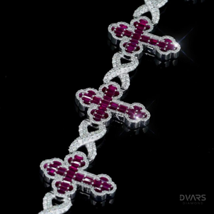 Pulseras Infinito de Lujo con Moissanita VVS y Halo de Rubí, Chapadas en Rodio, Plata de Ley 925, Estilo Hip Hop Personalizado, Dvars - Product Image 5