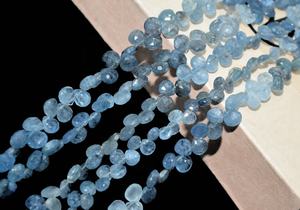 100% llegada Natural musgo aguamarina facetada cuentas en forma de corazón aguamarina briolette musgo aguamarina para la fabricación de joyas - Product Image 3