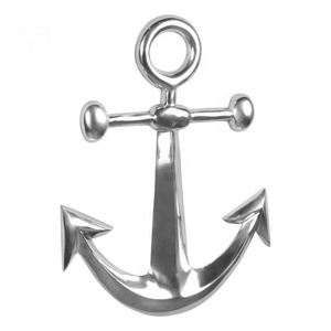Ancre décorative en métal argenté, décoration murale marine nautique, ornement d'ancre de bateau maritime pour la maison, le bureau, l'hôtel - Product Image 1
