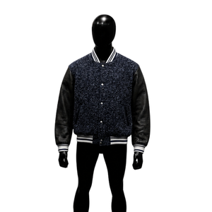 Veste universitaire classique bleu marine pour homme, style preppy, col rabattu, coupe droite, pour usage quotidien. - Product Image 1