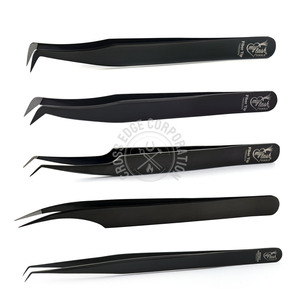 Salon Quality Fiber Tip <b>Lash</b> Tweezer Stainless Steel 90 Degree Boot Eyelash Tweezer Volume Fan Tools <b>Lash</b> Extension Tweezers <b>Kit</b> - Product Image 5