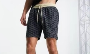 Shorts de Baño para Hombre con Estampado Geométrico, Cintura Media, Cordón Ajustable, Secado Rápido, Casuales, 100% Poliéster - Product Image 5