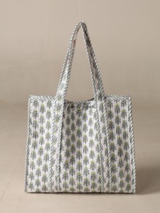 OEM Assorted Jaipur Buta Quilted Cotton Tote <b>Bag</b> - Eco-Friendly Boho <b>Reusable</b> Shopper Handbag - Product Image 2