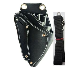 Étui à ciseaux en cuir PU pour salon de coiffure, étui pour ciseaux de coiffeur, sac à outils pour coiffeur, étui pour peigne et ciseaux, ceinture noire par LCI - Product Image 1