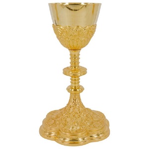 Excellent Golden Brass Chalice And Ciborium Set Classic Design silver With metal Cross Church Use Handmade Metal Barware <b>Tools</b> - Product Image 5