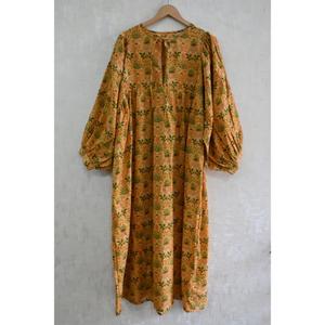 Vestido Largo de Algodón 100% Hecho a Mano con Estampado de Bloques, Cintura Natural, Estilo Boho Casual, Transpirable y Lavable para Otoño/Verano para Mujer - Product Image 1