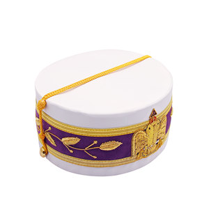 White 33rd Degree Scottish Rite Crown Cap Hand Emb Wings Down - Product Image 1