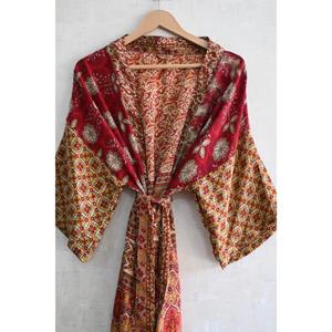 Robe Kimono en Soie Grande Taille Respirante avec Patchwork pour Femme, Style Bohème, Longue, pour l'Automne, Vêtement de Nuit et d'Intérieur - Product Image 3