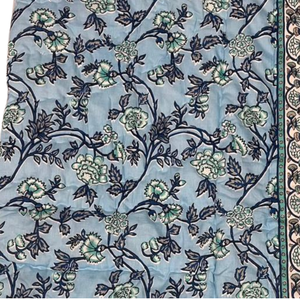 Premium Artisanal Pigment Printed Reversible 100% Cotton <b>Quilt</b> Set Eco-Friendly Durable Filling Vintage Floral Design Hotel - Product Image 5