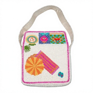 Beach vibes beadwork bag close-up handbag detail Perfect for Evening Wedding and Casual Use Available For Sale - Product Image 1