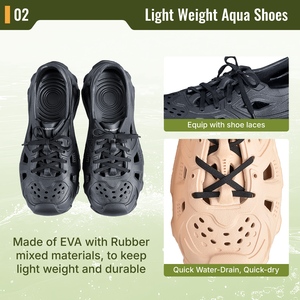 Aropec BS-RW01 Chaussure aquatique semi-sèche en polyester/rayonne, imperméable, séchage rapide, respirante, avec trous, sérigraphie, manches courtes - Product Image 3