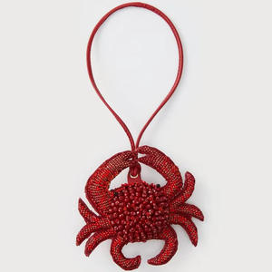 Llavero Creativo de Cangrejo con Cuentas, Amuleto Rojo de Animal, Regalo Costero Hecho a Mano - Product Image 1