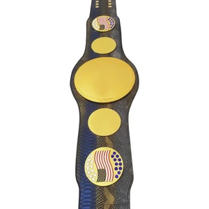 Ceinture de champion en cuir avec emblème drapeau américain, légère, écologique, personnalisable, durable, équipement d'arts martiaux unisexe - Product Image 4