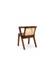 Sillón moderno de madera con diseño de ratán, respaldo cómodo, para sala de estar, muebles para el hogar o terraza - Product Image 6