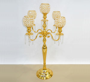 Candelabro de Aluminio Metálico de 5 Brazos con Acabado Dorado en Oferta, para Decoración de Mesa de Boda y Hogar a un Precio Accesible - Product Image 6