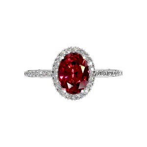 พลอยทับทิมธรรมชาติแบบคลาสสิกรัศมีเม็ดละเอียดสีเงินสเตอร์ลิงสีขาวทองได้รับการรับรองจาก IGI สำหรับงานเลี้ยงหมั้นของขวัญสำหรับเจ้าสาว - Product Image 3