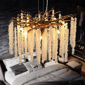 Lampadario a Sospensione Moderno Dorato da 24 Pollici con Fili di Cristallo a Cascata, Illuminazione di Alta Gamma per Soggiorno e Sala da Pranzo - Product Image 4