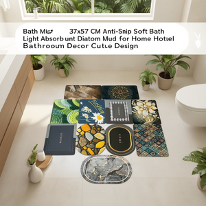 Alfombra de Baño Antideslizante de 37x57 CM, Suave y Absorbente, de Tierra de Diatomeas, para Decoración de Baños en Hogares y Hoteles, con Diseño Atractivo - Product Image 3