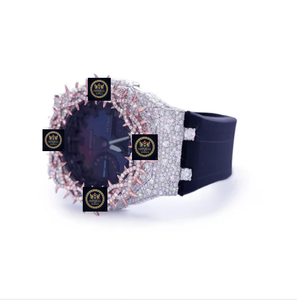 Montre de sport de luxe impériale en acier inoxydable et moissanite, boîtier de 42 mm, mouvement mécanique, GPS, date automatique, cadran en verre, unisexe - Product Image 2