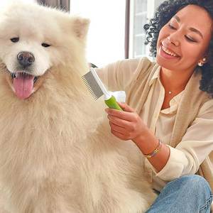 Peigne de toilettage pour animaux de compagnie avec poignée ergonomique pour une utilisation confortable, solution pour tous types de poils, pour chiens et chats - Product Image 6