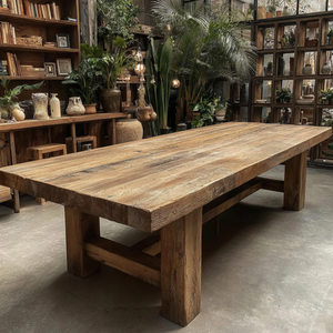 Muebles de Lujo de Alta Calidad, Mesa de Comedor de Madera Maciza, Hecha a Mano y Tallada, Mesas de Comedor para Restaurantes y Cafés - Product Image 1