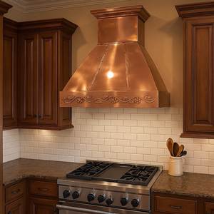 Hotte de cuisine en cuivre sur mesure, fabriquée avec des matériaux en cuivre de qualité supérieure, assurant une beauté et une durabilité exceptionnelles - Product Image 1